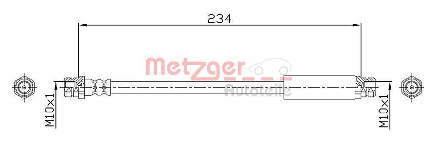 Flexible de frein (Durite de frein) METZGER ref. 4110359
